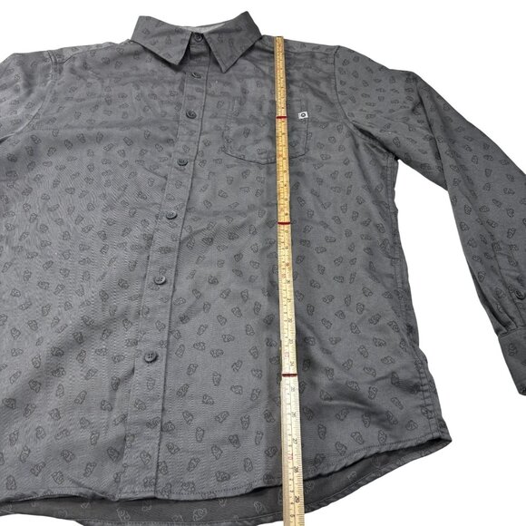 Marmot Gray Long-Sleeve Button-Up Shirt With Marmot Print Pattern L - Picture 7 of 10